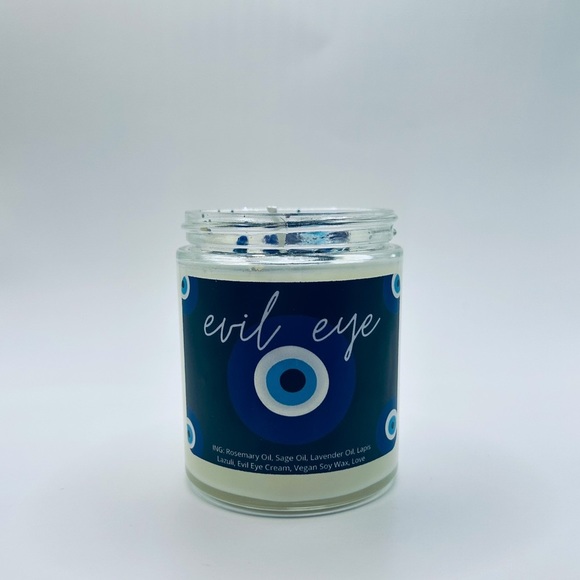 Protection Spiritual Evil Eye Lapis Lazuli Soy Candle for Positive Energy - Picture 2 of 2